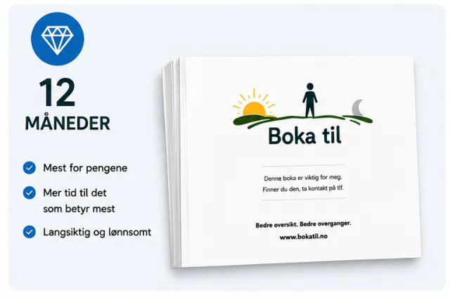 Boka til 12 mnd - 12 hefter