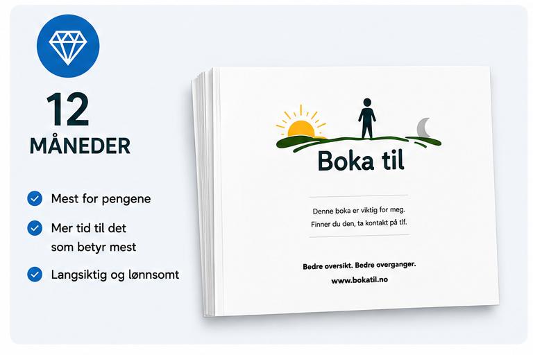 Boka til 12 mnd - 12 hefter